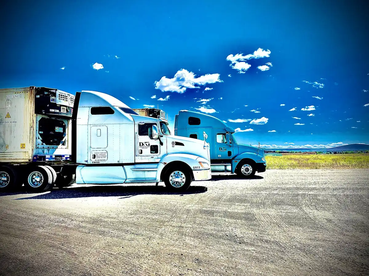 Refrigerated container mounted on a chassis at a Pacific Northwest terminal